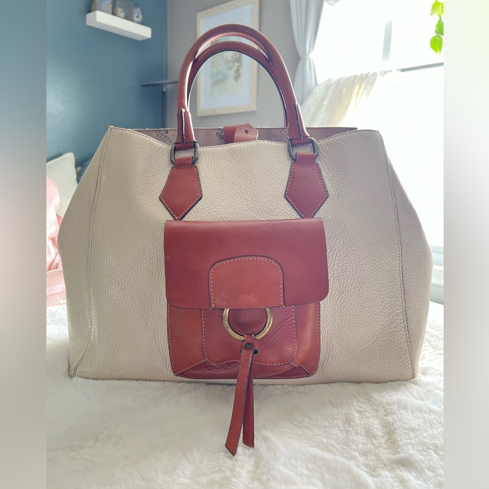 A. Bellucci genuine leather Italian satchel handbag